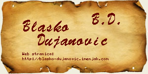 Blaško Dujanović vizit kartica